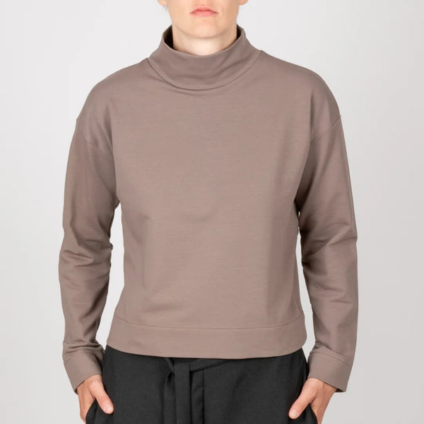 turtleneck by appoline in taupe made in europe