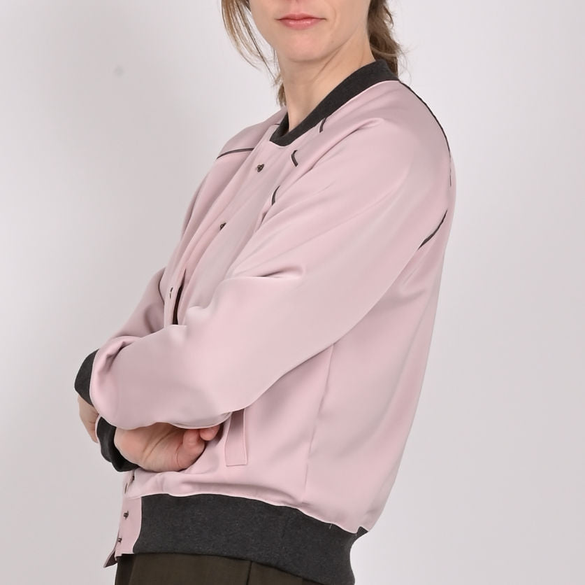 Blush pink bomber jacket online